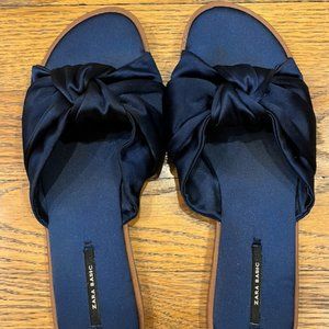 ZARA Flat Satin Bow Slides